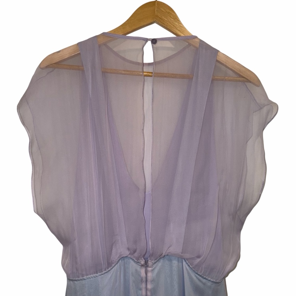 Emporio Armani Silk Chiffon Midi Dress Lavender Blue Colorblock IT40 US4 NWOT ⚪️ - Picture 7 of 12
